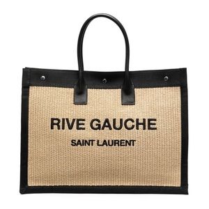 Saint Laurent Rive Gauche Straw Tote